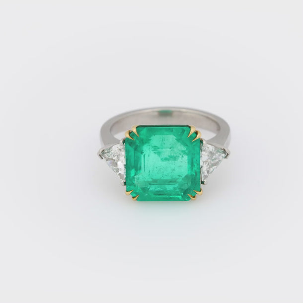 GIA 5.81 carat Colombian emerald diamond platinum ring Jack Weir & Sons