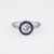 Art Deco Inspired 0.81 Carat Diamond Sapphire Platinum Target Ring