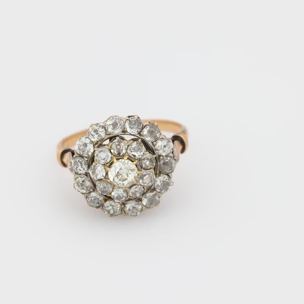 Edwardian 1.95 carat diamond 18k cluster ring Jack Weir & Sons