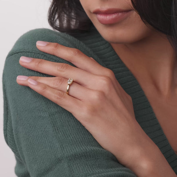 GIA 1.26 carat cushion cut diamond 18k yellow gold engagement ring Rings Jack Weir & Sons