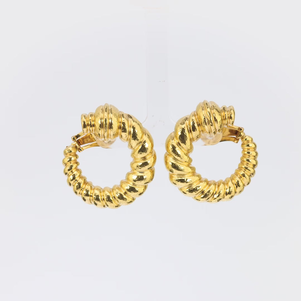 Zolotas vintage 22k yellow gold hoop earrings Zolotas