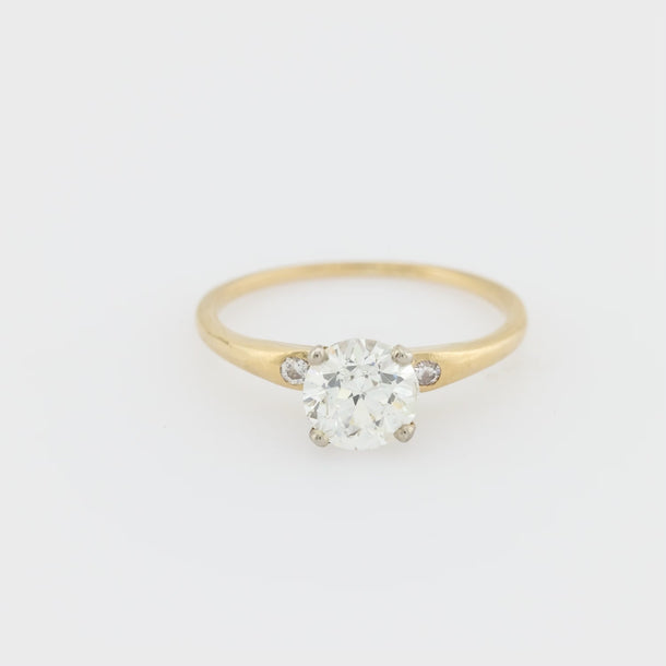 GIA 1.37 carat old European cut diamond 14k yellow gold engagement ring Rings Jack Weir & Sons