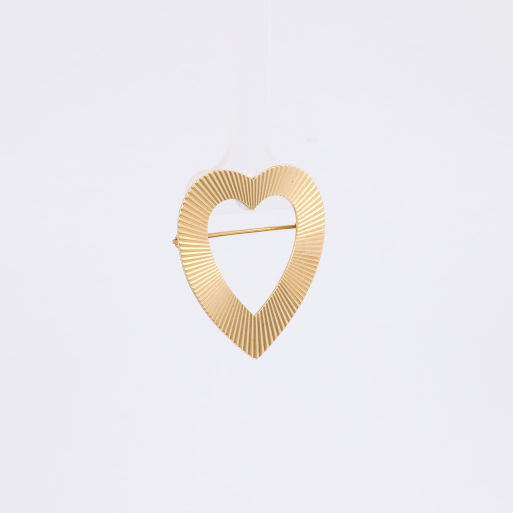 Retro Tiffany & Co 14K Yellow Gold Heart Brooch