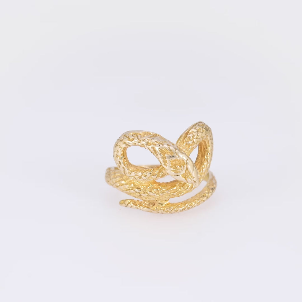 Vintage 14k yellow gold snake ring Jack Weir & Sons