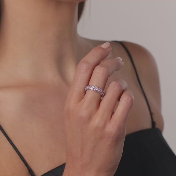 Contemporary 3.50 carat pink sapphire 18k white gold band Rings Jack Weir & Sons