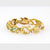 Vintage French Emerald Diamond 18K Yellow Gold Bracelet