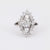 Mid Century GIA .88 Carat Diamond 18K White Gold Navette Ring