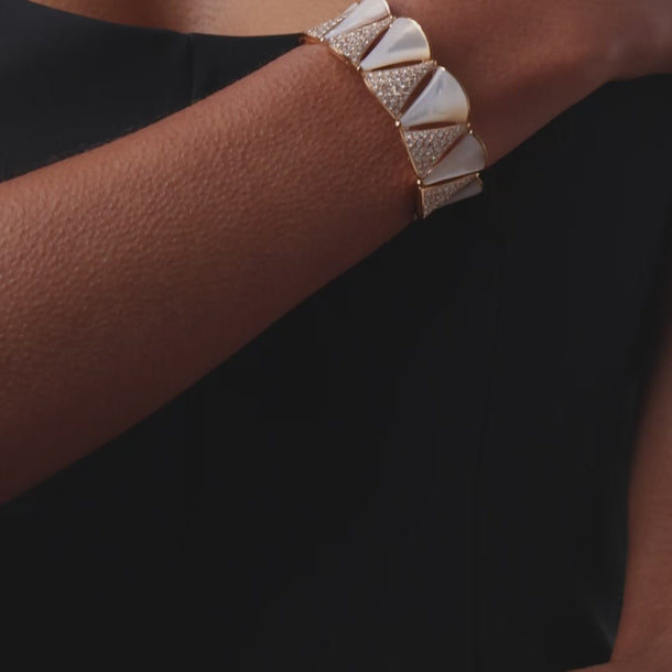 Bvlgari diamond mother of pearl diva 18k rose gold bangle bracelet Bracelets Bvlgari