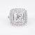 Modern 5.01 Carat Dream Cut 18K White Gold Ring