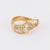 Vintage Diamond 18K Yellow Gold Wavy Band