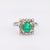 Mid Century GIA 1.1 Carat Emerald Diamond 18K Yellow Gold Cluster Ring