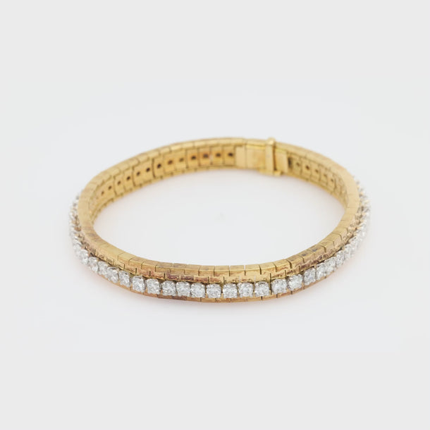 Vintage Oscar Heyman 4.63 carat diamond 18k yellow gold tennis bracelet Oscar Heyman