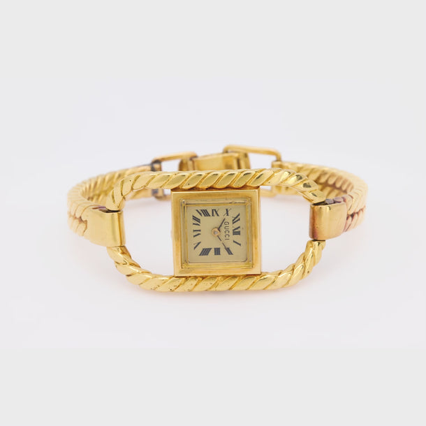 Vintage Gucci 18k yellow gold twist buckle watch Gucci