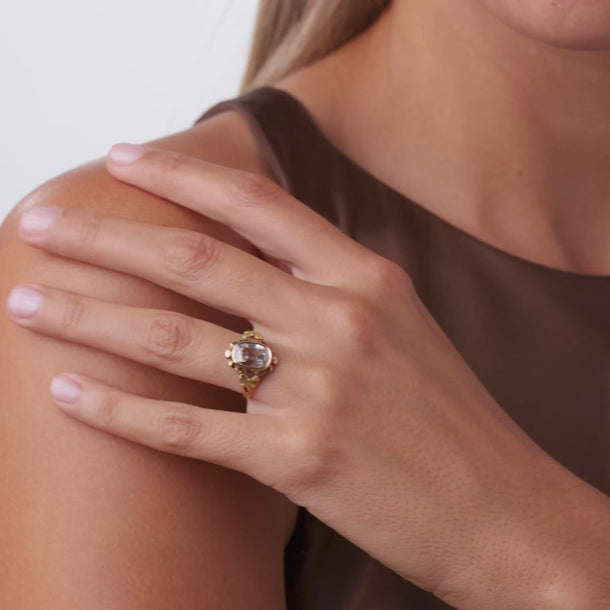 Victorian GIA 1.50 carat diamond 10k yellow gold ring