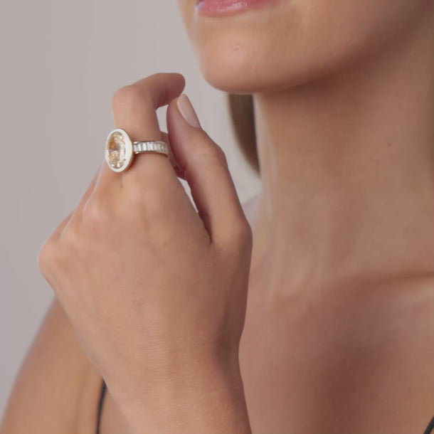 Lugano GIA 6.03 carat oval cut diamond 18k yellow gold ring Rings Lugano