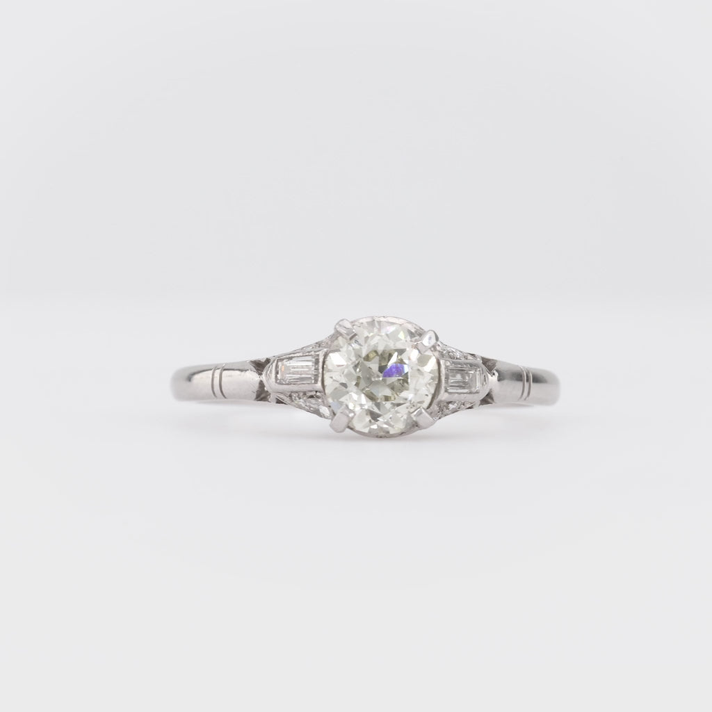 Art Deco Diamond Platinum Engagement Ring