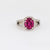 Vintage 2.30 carat pink tourmaline diamond 14k white gold pave ring Jack Weir & Sons