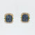 Contemporary 9 carat invisible set sapphire diamond emerald 18k gold earrings Jack Weir & Sons