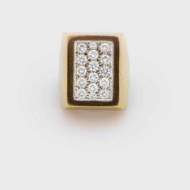 Vintage 3.00 carat diamond 18k yellow and white gold cocktail ring Jack Weir & Sons