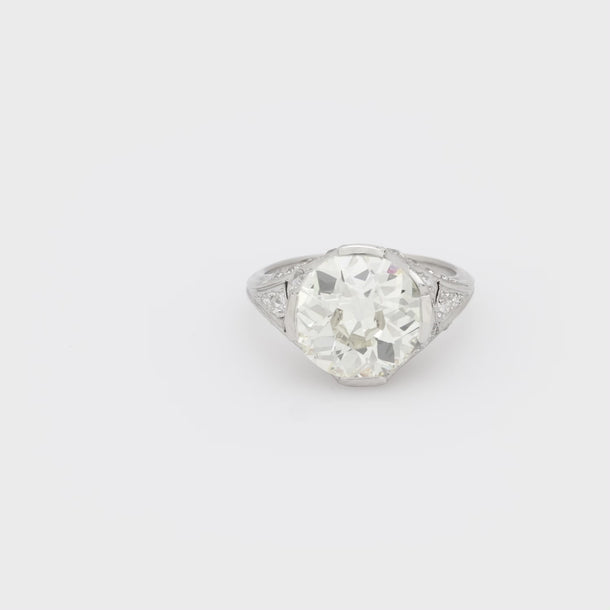 Art Deco GIA 4.53 carat old European cut diamond platinum engagement ring Jack Weir & Sons