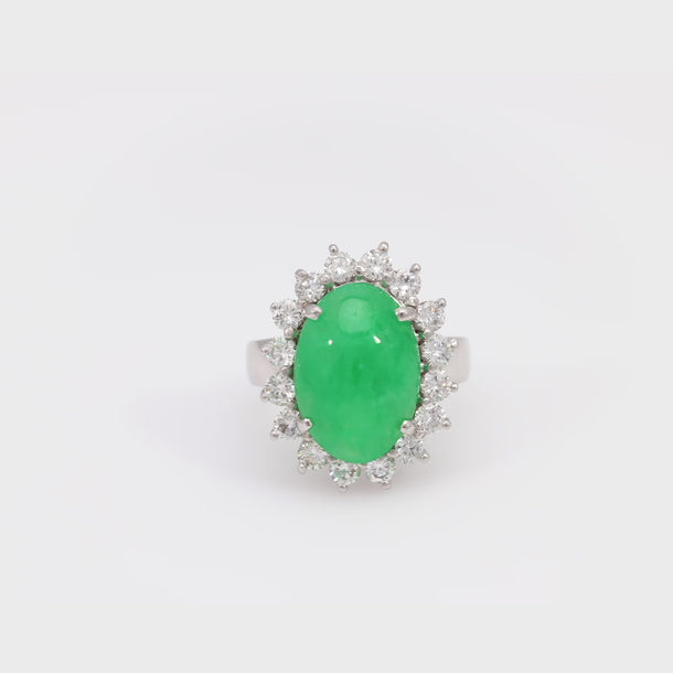 GIA 6.75 carat jade diamond 14k white gold cluster ring Jack Weir & Sons