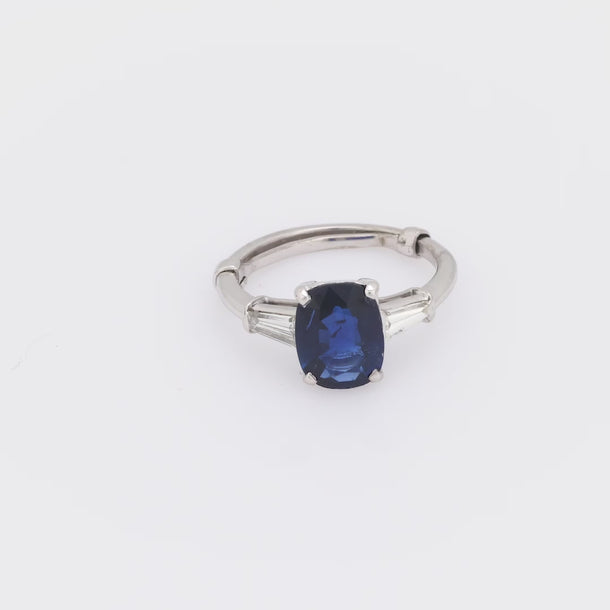 Vintage AGL 1.66 carat Burma no heat sapphire diamond platinum ring Jack Weir & Sons