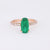 Vintage 1.71 Carat Oval Cut Emerald Diamond 14K Rose Gold Engagement Ring