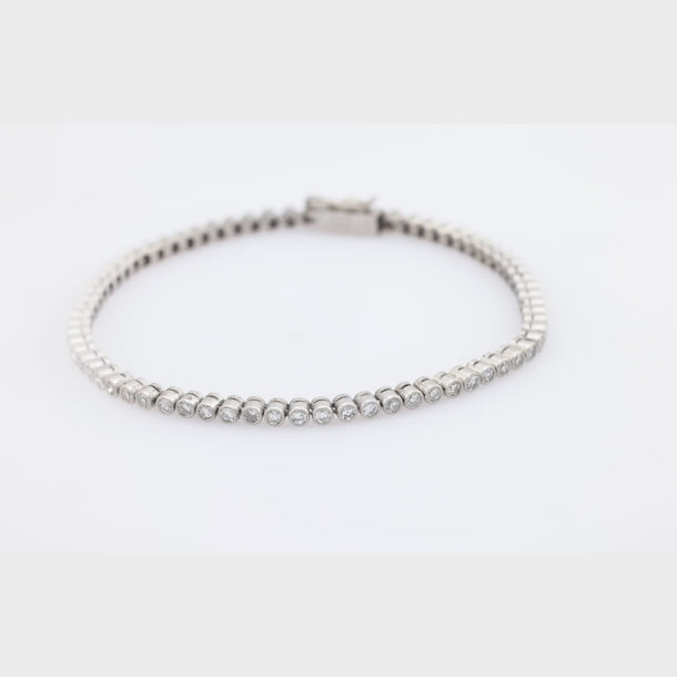 Edwardian inspired 2.12 carat diamond platinum tennis bracelet Bracelets Jack Weir & Sons