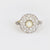 Victorian pearl diamond 18k gold and platinum target ring