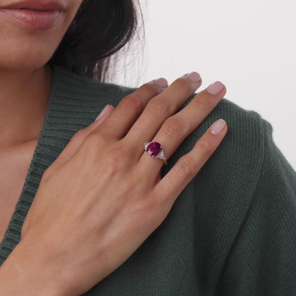 Vintage GIA 6.40 carat ruby diamond 14k yellow and white gold ring Rings Jack Weir & Sons