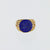 Vintage carved lapis lazuli diamond 14k yellow gold dragon ring Jack Weir & Sons