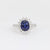 Modern 3 carat oval cut sapphire diamond 14k white gold cluster ring Jack Weir & Sons