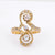 Belle Époque French Diamond 18k Yellow Gold Swirl Ring