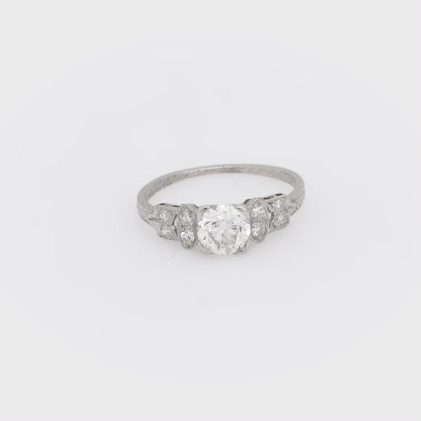 Edwardian diamond platinum engagement ring