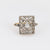 Victorian diamond 18k yellow gold square ring