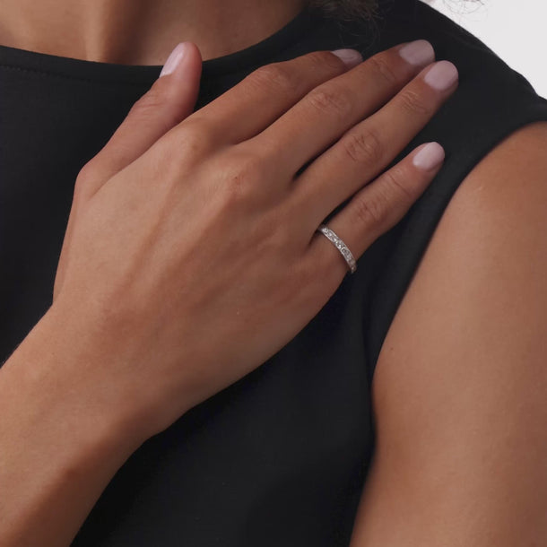 Mid Century 1.70 carat diamond platinum eternity band