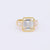 French GIA 7.4 Carat Asscher Cut Diamond 18K Yellow Gold Engagement Ring