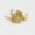 Mid Century turquoise 18k yellow gold crab brooch