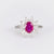 Modern ruby diamond platinum cluster ring Jack Weir & Sons