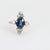 Antique GIA 4 carat sapphire diamond 18k yellow gold cocktail ring Jack Weir & Sons