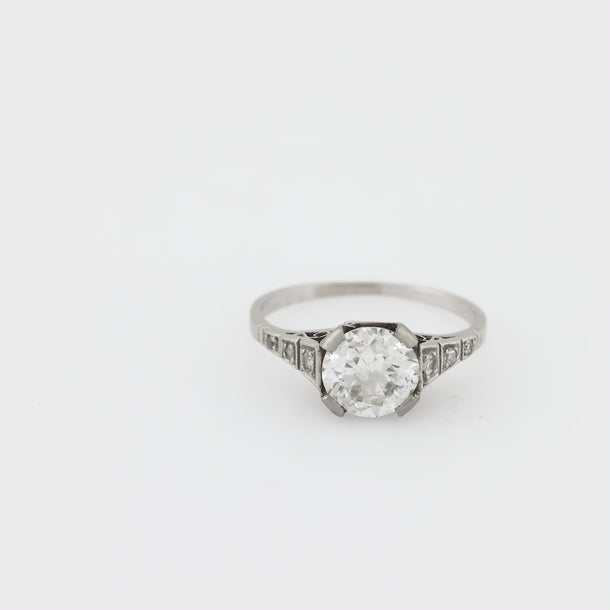 Art Deco GIA 1.07 carat diamond platinum engagement ring Jack Weir & Sons
