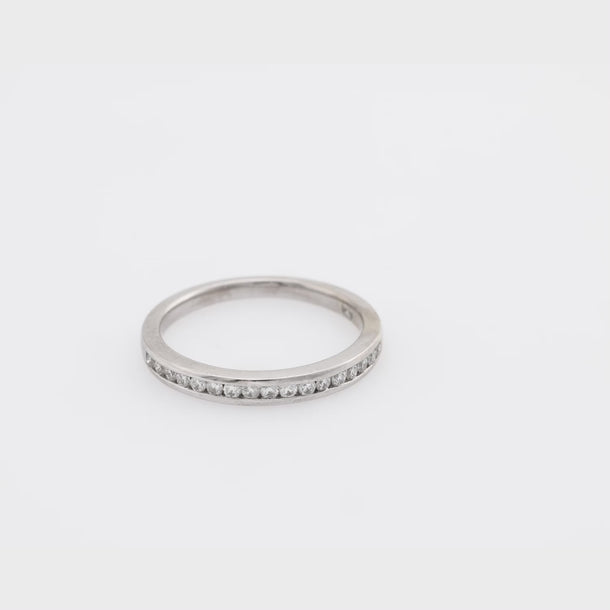 Vintage diamond 14k white gold half eternity band Ring Jack Weir & Sons