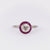 Art Deco Style Diamond Ruby Platinum Target Ring