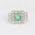 Art Deco style 1.17 carat emerald diamond platinum Tank ring Jack Weir & Sons