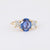 Antique GIA 2.04 Carat No Heat Sapphire Diamond 18K Yellow Gold Three Stone Ring