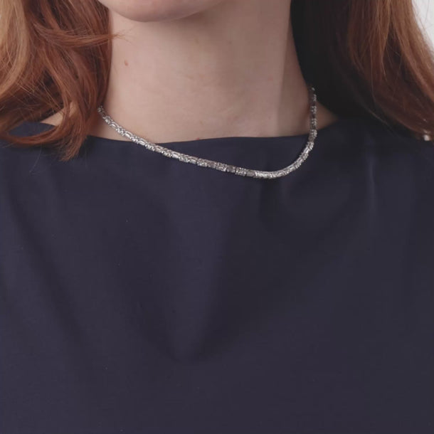Mid Century 7.30 carat diamond platinum tennis necklace