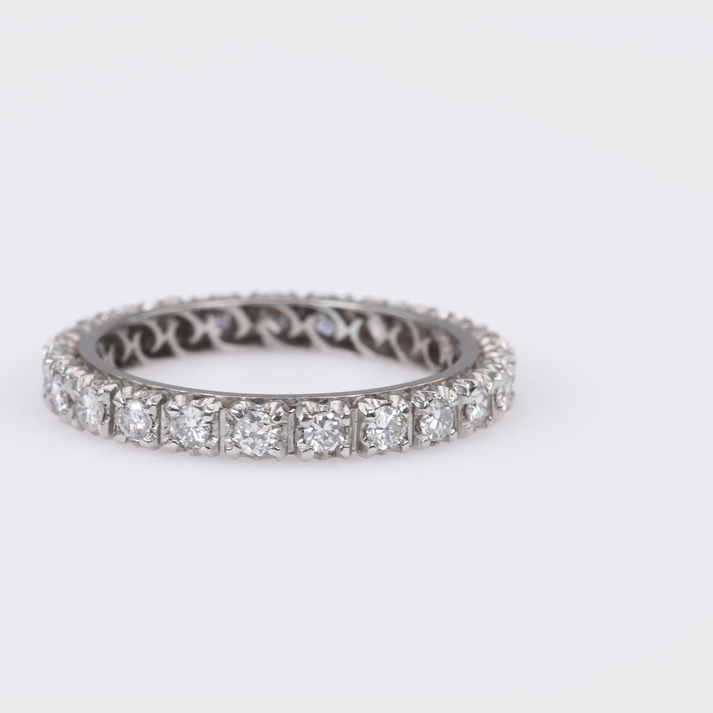 Vintage Diamond Platinum Eternity Band