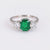 Mid Century GIA 1.52 Carat Emerald Diamond Platinum Three Stone Ring
