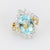 Vintage 9 carat aquamarine diamond 18k gold cocktail ring Jack Weir & Sons