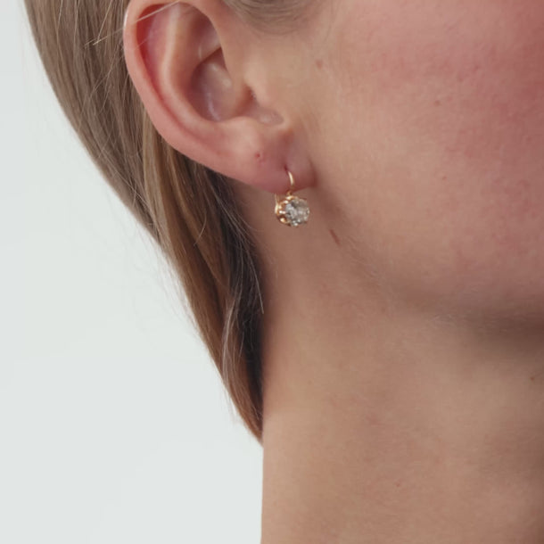 French Victorian 1.70 carat diamond 18k rose gold earrings